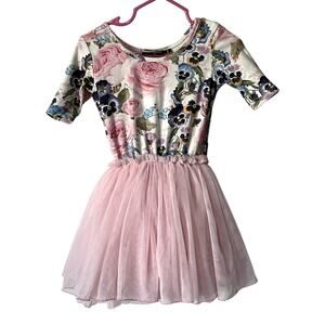 Rock Your Kid Violet Mabel Tulle with Floral Top Dress Size 2